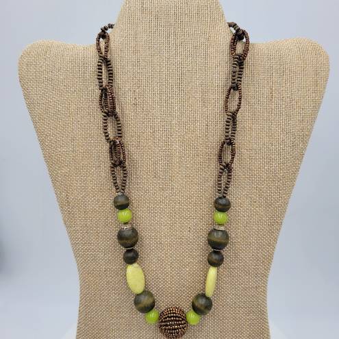 Coldwater Creek Vintage  Beaded Stone Necklace Chunky Boho Fashion Accessories