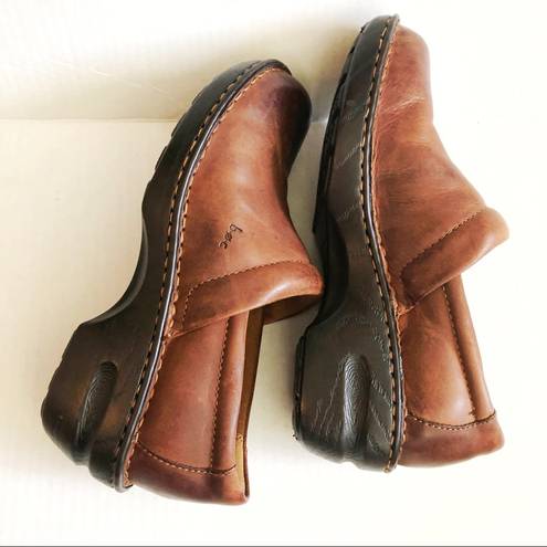 Born concept B.O.C.  Peggy Clogs Brown Leather Sz 9