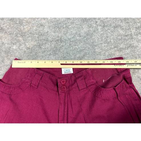 Only  Necessities 16WP Pants Cargo Reddish Pink Pockets Elastic Zip Straight