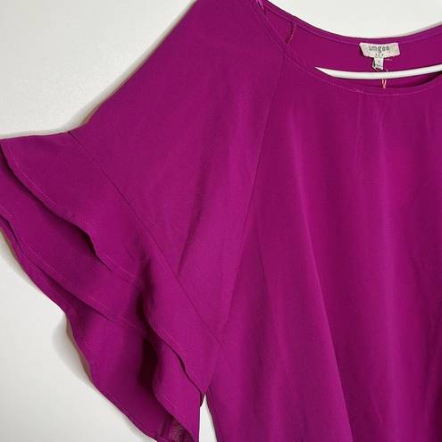 Umgee 🆕 NWT  Natalia Solid Fuchsia Ruffle Dolman Sleeve Flowy Top