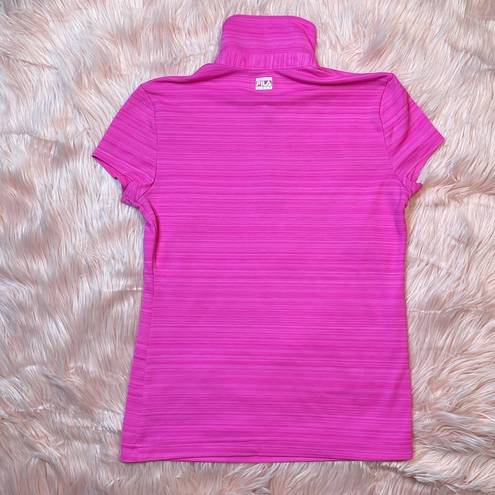 FILA  Golf Woman’s Pink Fitted 1/4 Zip Tee Size Small