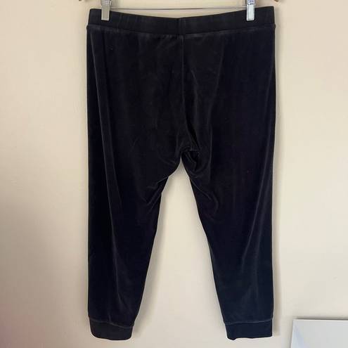 Juicy Couture Y2K Black Velour Jogger Track Pants Size L