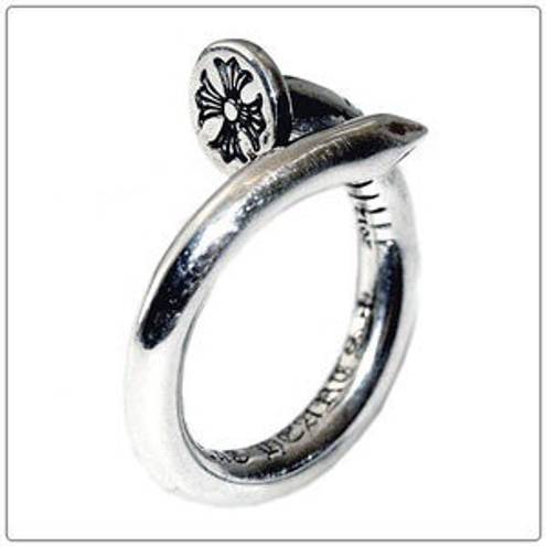 Chrome Hearts Silver Twisted Flat Head Nail Ring