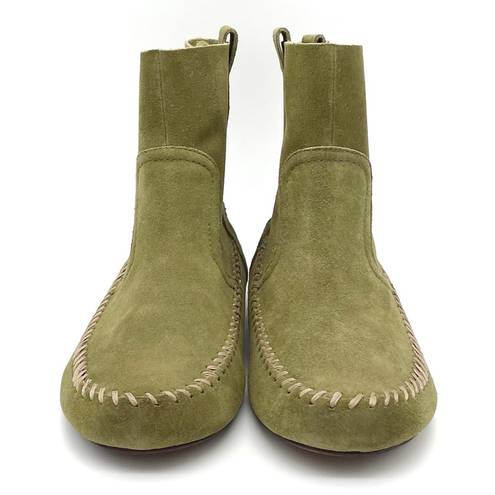 Anthropologie NEW  Latigo Olive Green Suede Moccasin Boho Bootie Women’s Size 10