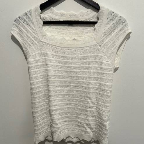 ALLSAINTS EUC  Openwork Squareneck Cap-Sleeve Sweater (Size L)