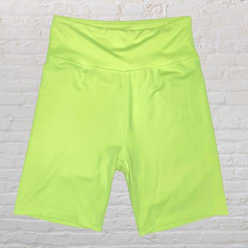 American Eagle Women's Small Neon Yellow Biker Shorts Stretch Barbie 7" Inseam