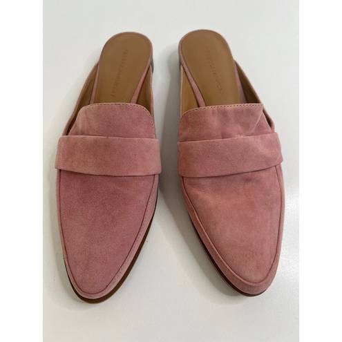 Rebecca Minkoff  Mika Mule Pink Kid Suede Slip On Leather Flats Women's 9M Preppy