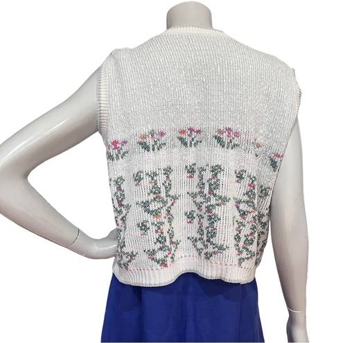 The Loft Vintage Sweater V Neck Knit Easter Spring Bunny Pullover Vest size L