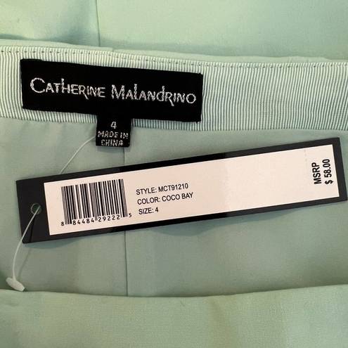 Catherine Malandrino  Mint Green Side Zip A-Line Pencil Skirt Size 4 New