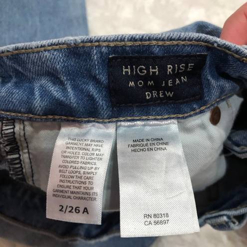 Lucky Brand Drew High Rise Raw Hem Mom Jeans 2/26