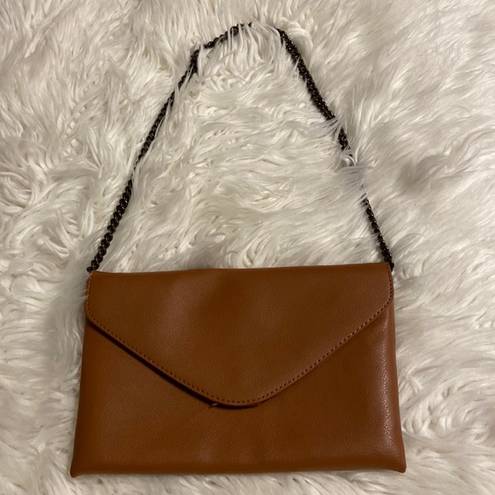 J.Crew  100% Leather Purse /Clutch tan/ brown color excellent condition