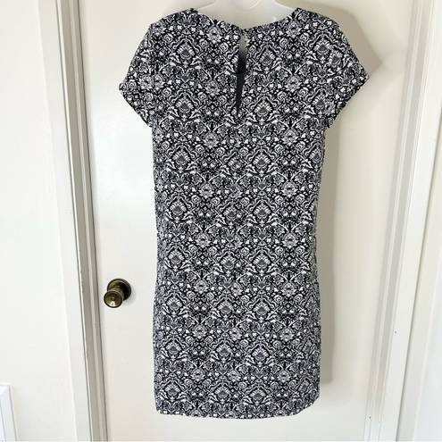 Philosophy  Sz S Womens Black White Damask Print Sheath Dress Cocktail Career