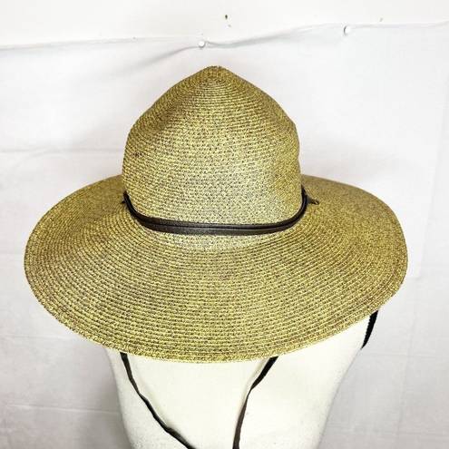 Pacific&Co San Diego Hat . Mixed Braid Large Brim Sun Hat Beige Packable NWOT