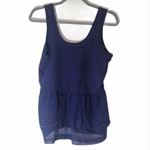 Tommy Hilfiger Tommy Girl Navy Indigo Peplum Tank Pattern Medium