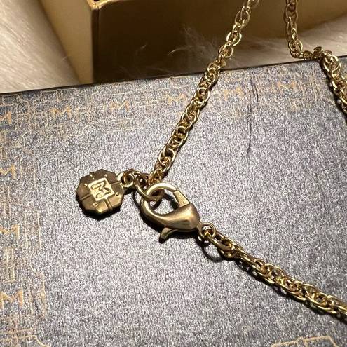Monet  Fairy Pendant Necklace Gold Tone 32-34” chain in Box