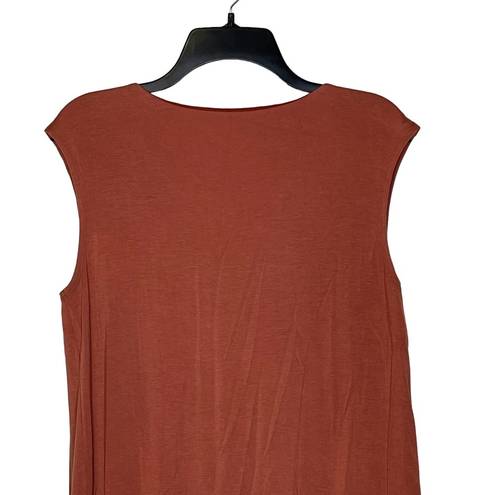 Garnet Hill  Pleated Knit Sleeveless Midi Dress Women Medium Stretch Tulip Wrap