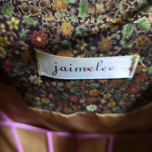 Lee Jaime  Floral Lace Ruched Sleeve Blazer Size S