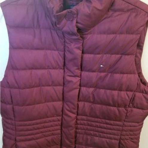 Tommy Hilfiger  size large cranberry colored vest puffed quilted vest. Bust 42