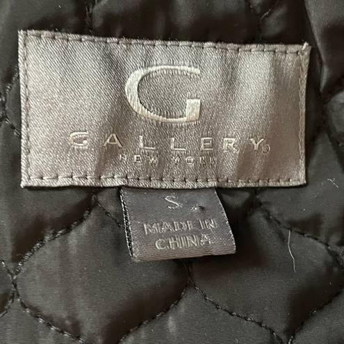 Gallery Quilt Hooded Jacket Black With Gold Hardware Size Small