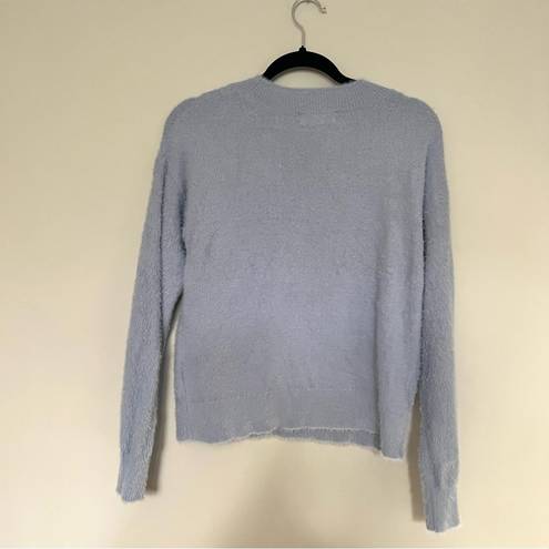 Treasure & Bond  Light Blue Fuzzy Pullover Crewneck Sweater Size S