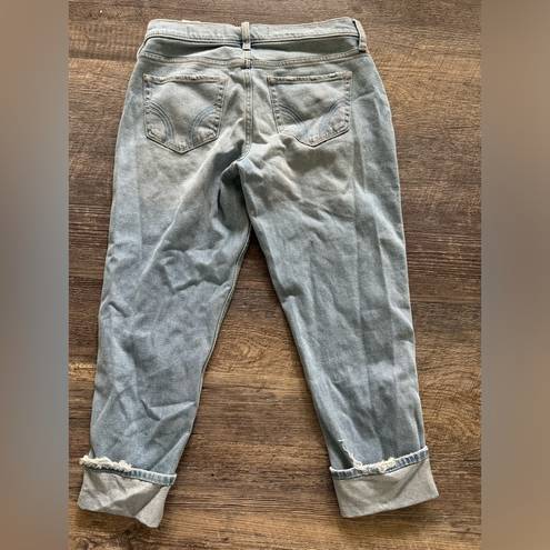 Hollister  Low Rise Boyfriend Crop Cuffed Jeans Juniors Button Fly Sz 5 27 X 25