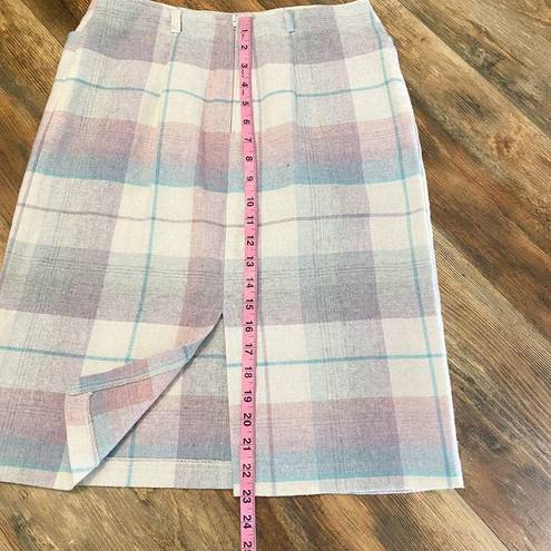 American Vintage Vintage Plaid Skirt Pastel Pencil Skirt