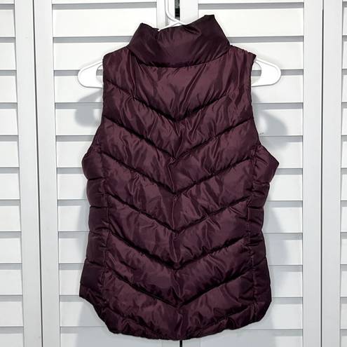 SO Puffer vest xs front pockets plum color winter sports athleisure