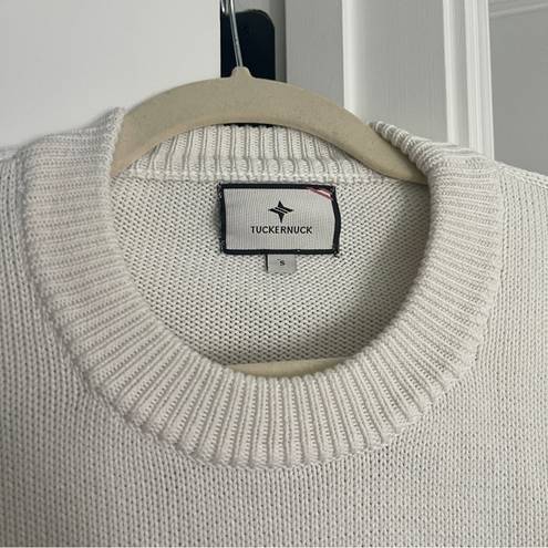 Tuckernuck  Striped Sweater Button Sides Cream