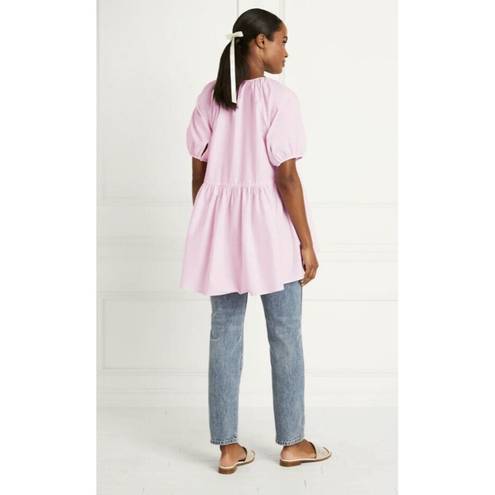 Hill House  Blouse Size Small Pink NWT Francesca Top Ballerina Cotton Peplum