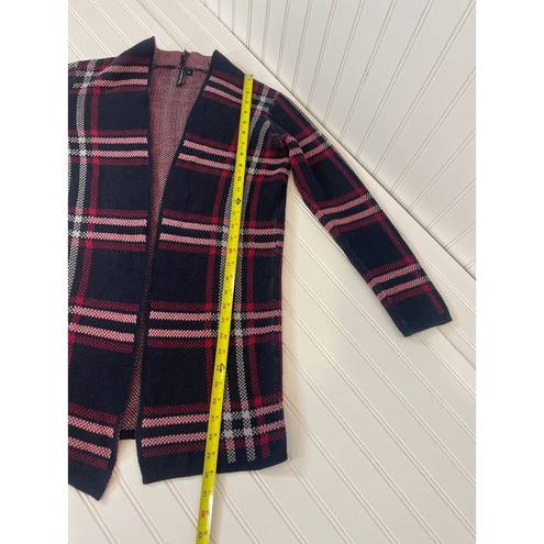 The Moon  & Madison Black & Red Buffalo Plaid Cotton Open Cardigan Size XS