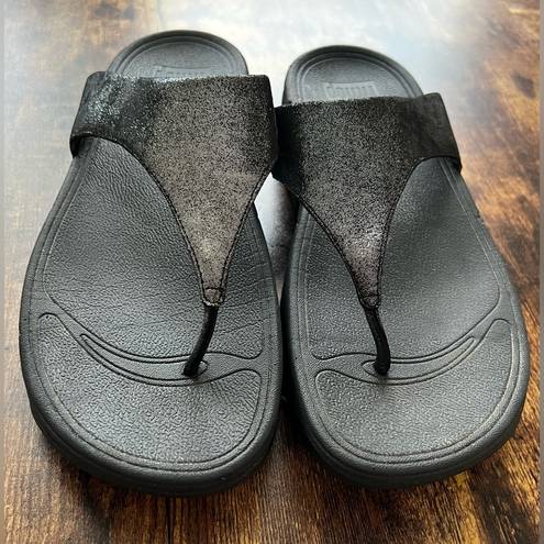 FitFlop  | Ladies flip flop Lulu shimmer suede sandal shoes. Size: 9