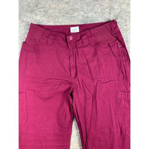 Only  Necessities 16WP Pants Cargo Reddish Pink Pockets Elastic Zip Straight