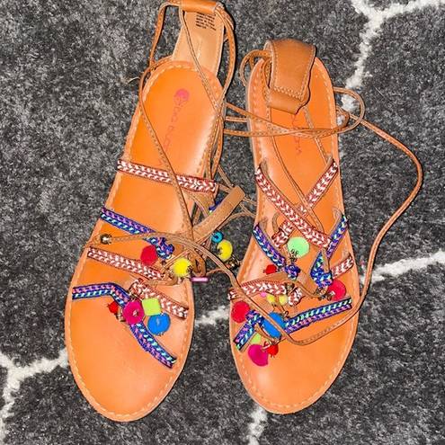 Big Buddha  lace up multicolor sandals 8