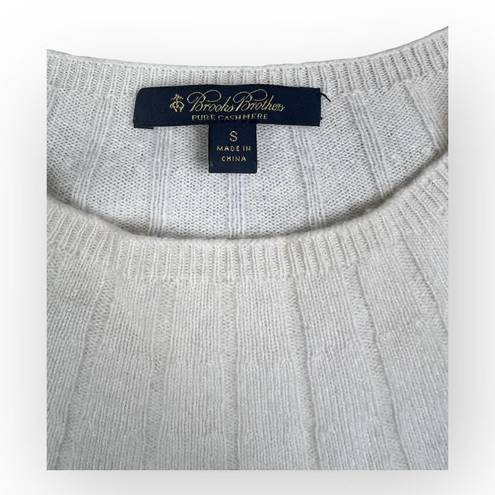 Brooks Brothers  Women 100% Cashmere Sweater | Cable Knit | White Cream