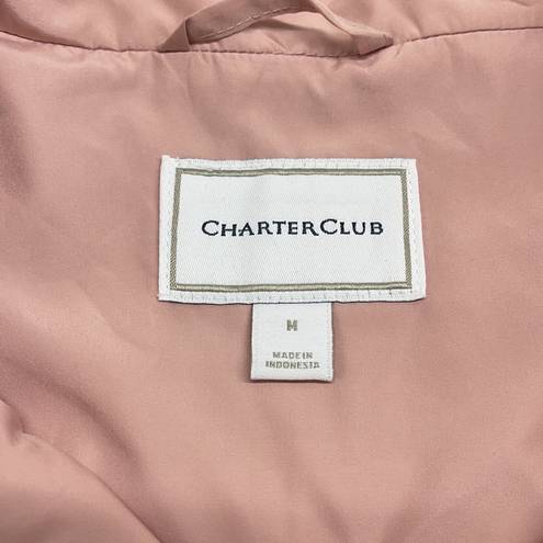 Charter Club M //  NWT Pink Stand Up Collar Zip Up Quilted Vest