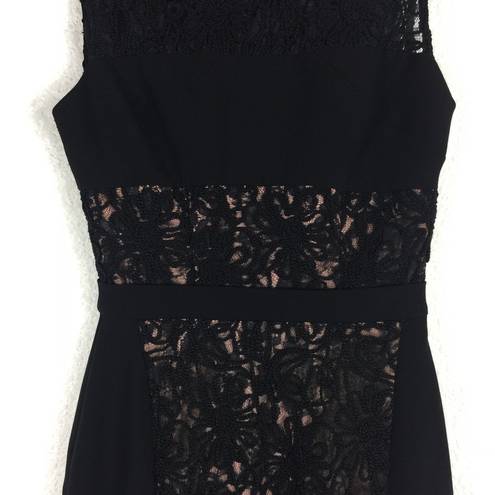 Black Halo  Wyatt Black Lace Embroidered Sheath Midi Dress Size 0