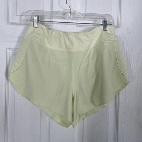 Athleta  Run With It 3.5” Running Shorts Size Medium Neon Yellow/Green