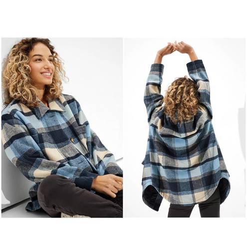 American Eagle AE Oversized Plaid Flannel Coat