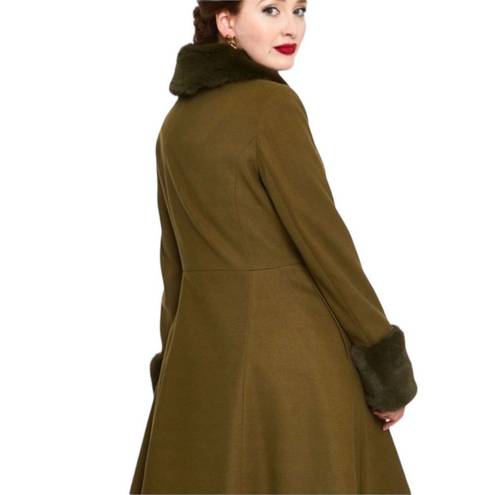 Modcloth NWT  Voodoo Vixen Air of Sophistication Coat Size 12/14 Olive Green