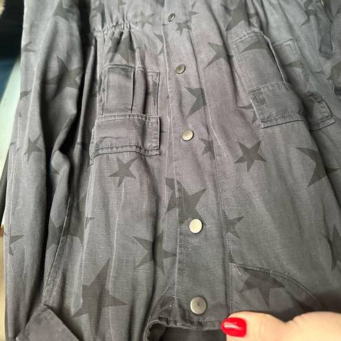 Rails  trey charcoal grey star print oversized jacket sz L