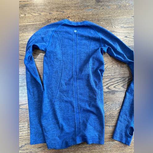 Lululemon  Blue Swiftly Tech Long Sleeve Shirt 4 Athletic Shirt Bright Blue