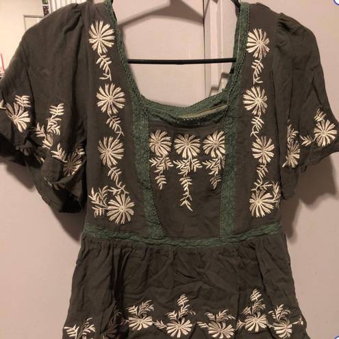 Bohme Green Floral Top