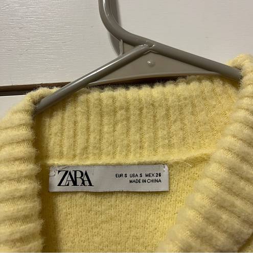 ZARA  Yellow Fuzzy Turtleneck Sweater