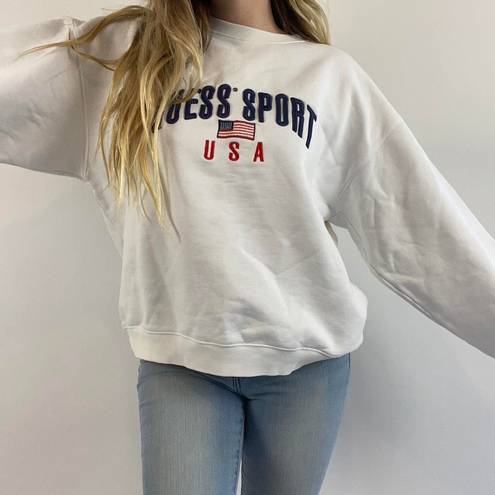 Guess  Vintage Sport Crewneck Embroidered Sweatshirt