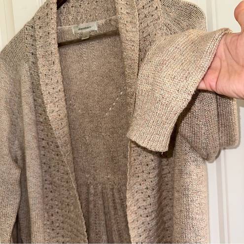 Dress Barn  light tan knit open front cardigan sweater women, M