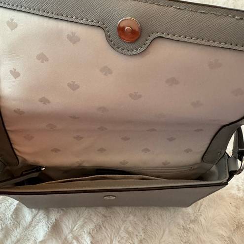 Kate Spade  Grey Leather Crossbody Perry Gray Purse