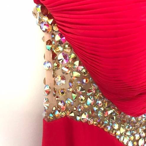 Mori Lee Paparazzi Bright Pink Dress Rhinestone Formal Gown NEW Retail $340 NWT