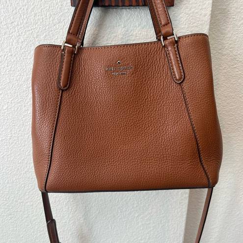 Kate Spade  Jackson Medium Crossbody Satchel Triple Compartment Brown Tan