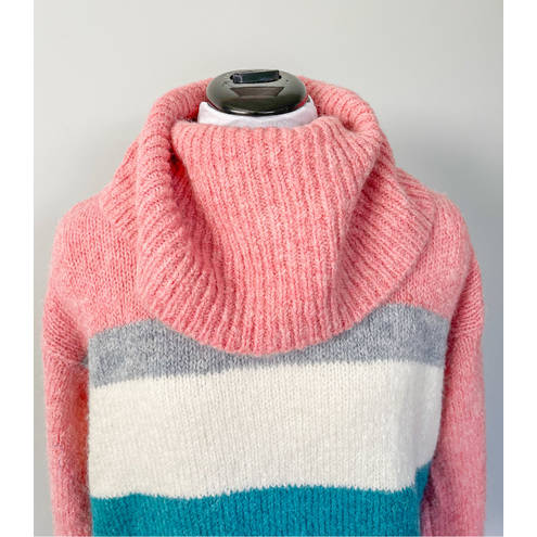 Lou & grey  Wool and Alpaca Plush Striped Turtleneck Sweater