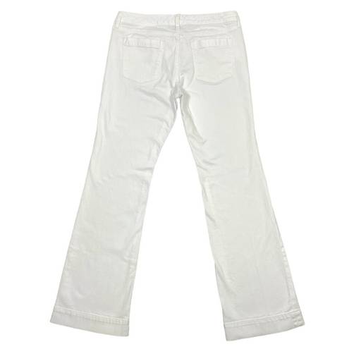 Banana Republic Factory Jeans Women 10/30" White Wide-Leg Flare Mid-Rise Stretch